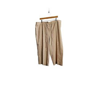 Valerie Stevens wide leg Cropped pants‎ size 22 Gauzy Cotton Beige